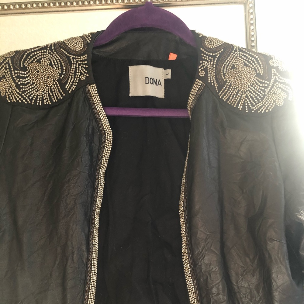 DOMA leather and beads L jacket